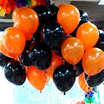 헬륨풍선 (블랙&오렌지) 할로윈파티용-50개배달