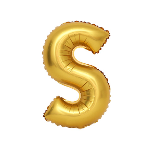 알파벳 은박풍선 (소) 골드 -