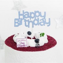 케익데코픽 Happy Birthday 블루3입